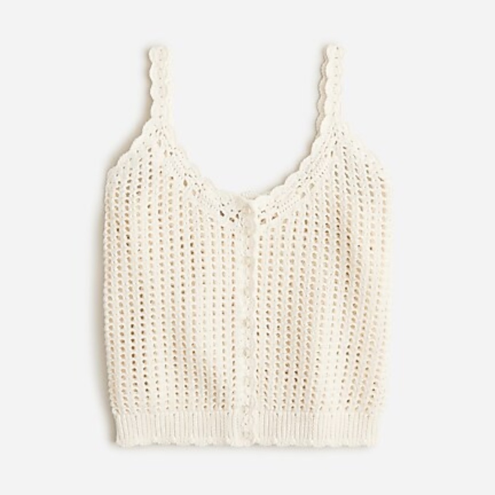 J.Crew NWT Crochet Button Up Tank